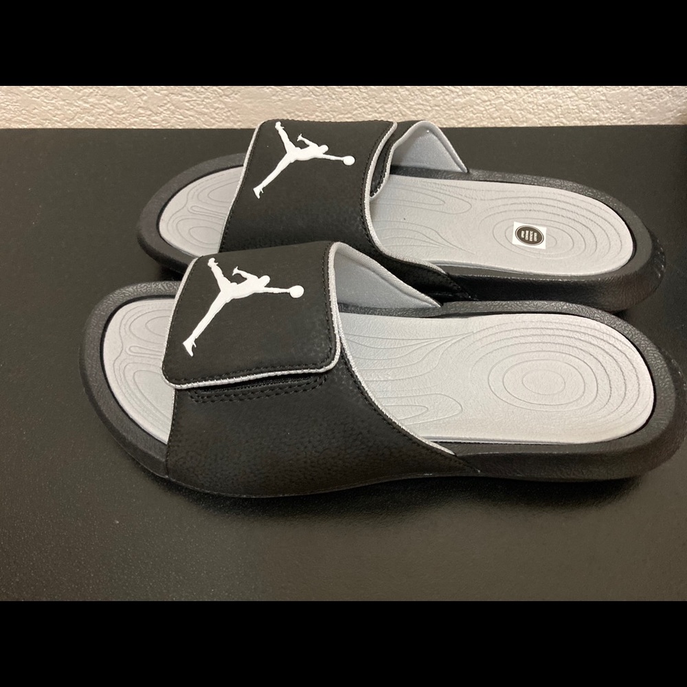 🎄New Mens Nike AIR JORDAN HYDRO 6 SIX SLIDES 7 8 9 10 11 12 881473 011 BLACK - Picture 7 of 12